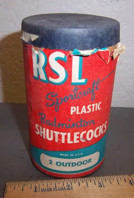Vintage RSL sportcraft plastic Badminton Shuttlecocks, 2 in container still
