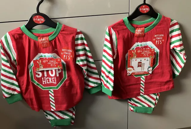 Babies Christmas Pyjamas X2 Sets ~ Age 6-9 Months - BNWT - Great Gift Idea 🎅🏼