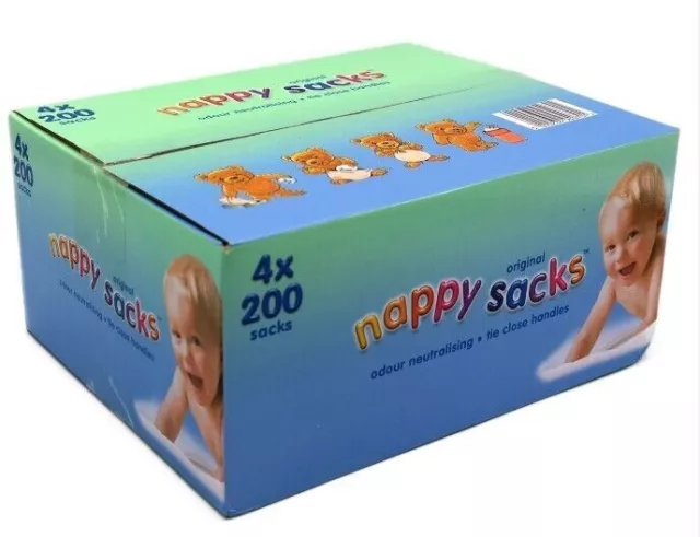 Original Baby Nappy Sacks™ Hygienic Disposal Bags Pack of(4x200) 800Pcs