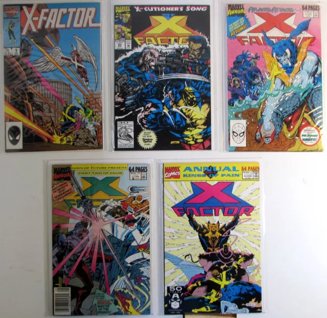 X-Factor Lot of 5 #3,85,Annual 4,5,6 Marvel Comics (1986) 1st Print Comic Books