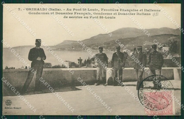Imperia Ventimiglia Grimaldi Ponte San Luigi Frontiera PIEGA cartolina KV5684