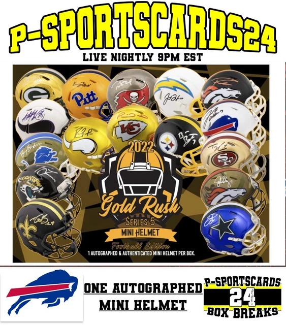 BUFFALO BILLS 2022 Gold Rush Auto Football Mini Helmet Box Live Break