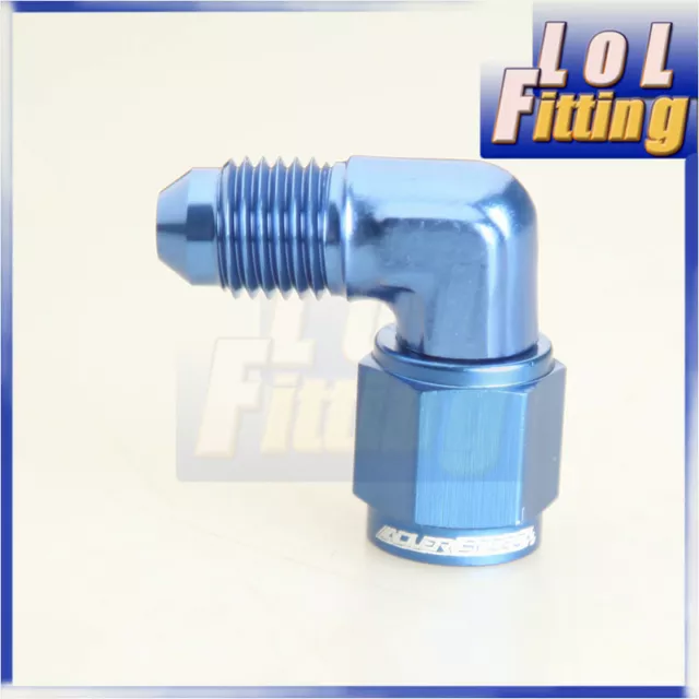 -4AN AN-4 AN4 90 Degree Female To Male Aluminum Fittings Adapter Blue