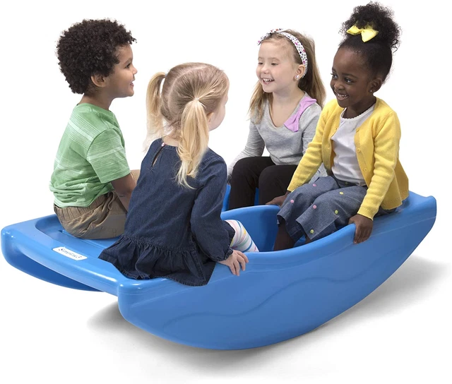 Two Sided Rock and Roll Teeter Totter Seesaw and Climbing Bridge, Fits up to Fou