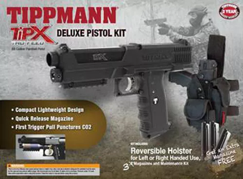 TIPPMANN TIPX DELUXE Pistol Kit Paintball Marker gun 3 Mags Tippman ...