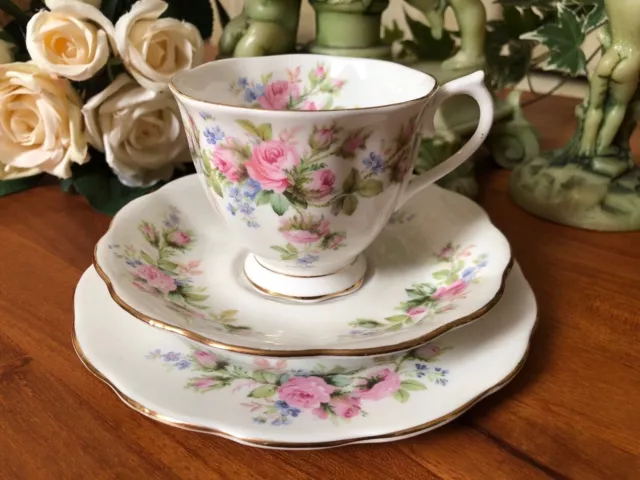 Vintage Royal Albert Bone China Trio Tea Cup Saucer Side Plate Shabby Chic Gold