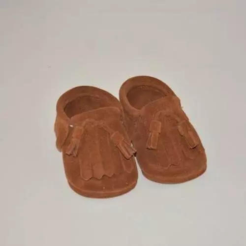 Wolke Kids/Baby Handmade Leather Moccasins - Over Tassel Suede - Brown