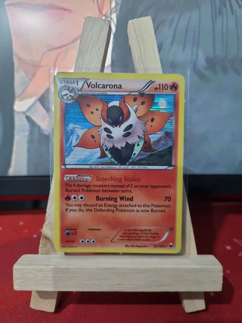 Pokemon TCG Card Volcarona 22/108 Black and White Dark Explorers Holo Rare