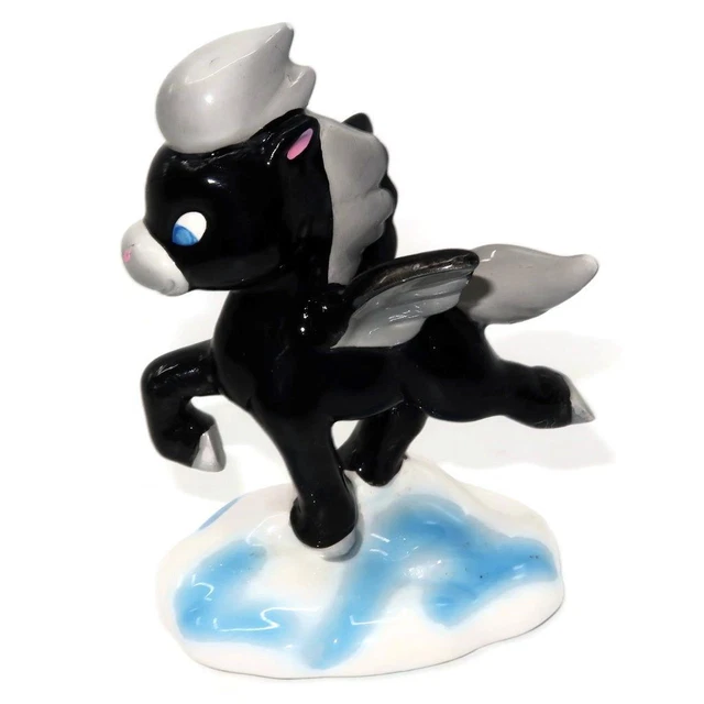 Disney Fantasia Black & Grey Wing Horse Young Pegasus Porcelain Figurine, 3 3/4"