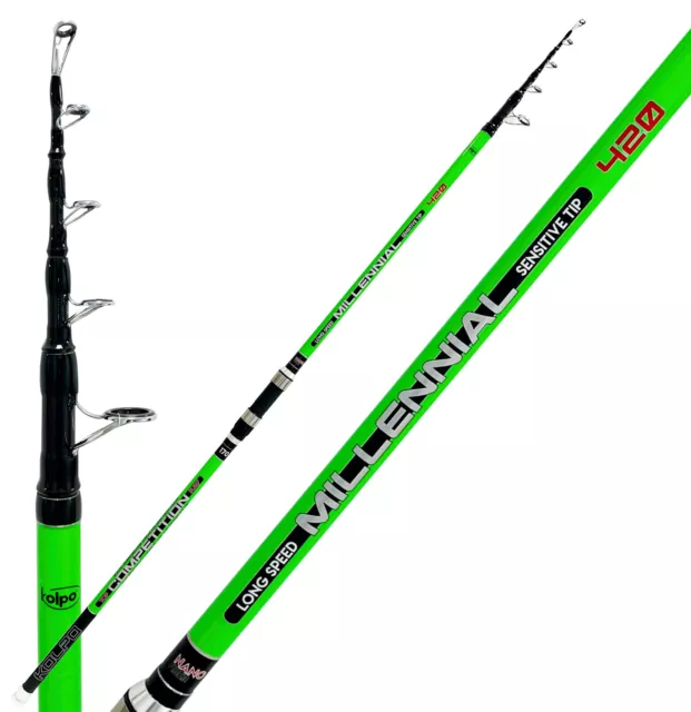 Kolpo Millenial Canna da Pesca in carbonio Surfcasting Telescopica 170gr 4.20 mt