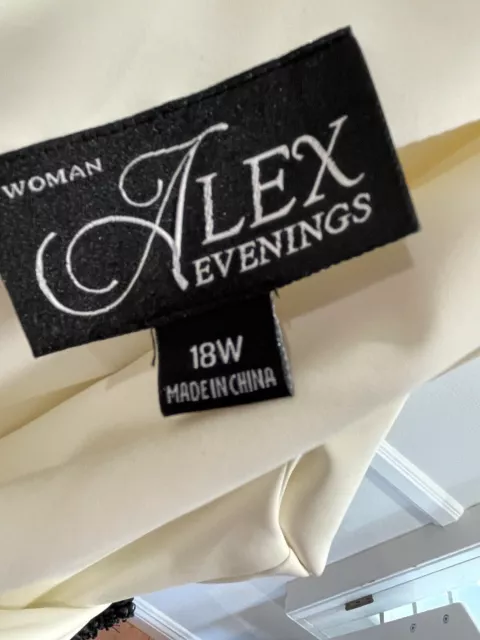 ALEX EVENING DRESS Women's Plus Size 18W Nylon/Spandex Open v Neck. Zip ...