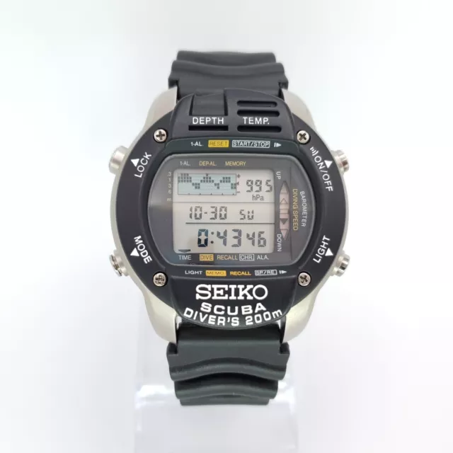 Orologio Digitale Nos Seiko M796-5A10 Subacqueo 200M Vintage Titanio Titanio Giapponese 1992