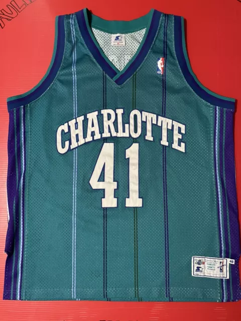 90's Glen Rice Charlotte Hornets Authentic Starter NBA Jersey Size