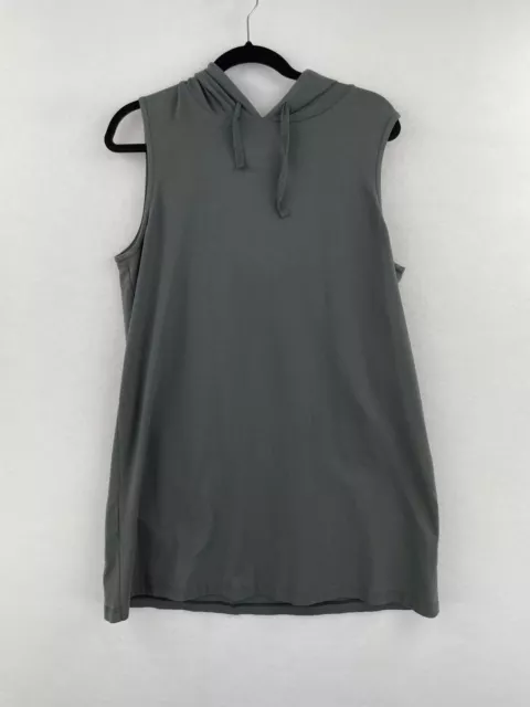 Eileen Fisher Jumper Tunic Dress Medium Hooded Gray Sleeveless Womens B9-03