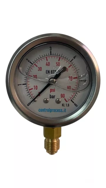MANOMETRO ALLA GLICERINA per pressione acqua con cassa in acciaio inox EUR  18,50 - PicClick IT