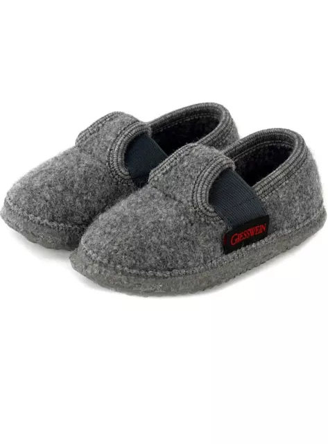 Giesswein Kids Slippers Türnberg Grey UK 10.5C EU 29 Wool Durable Light RRP £27