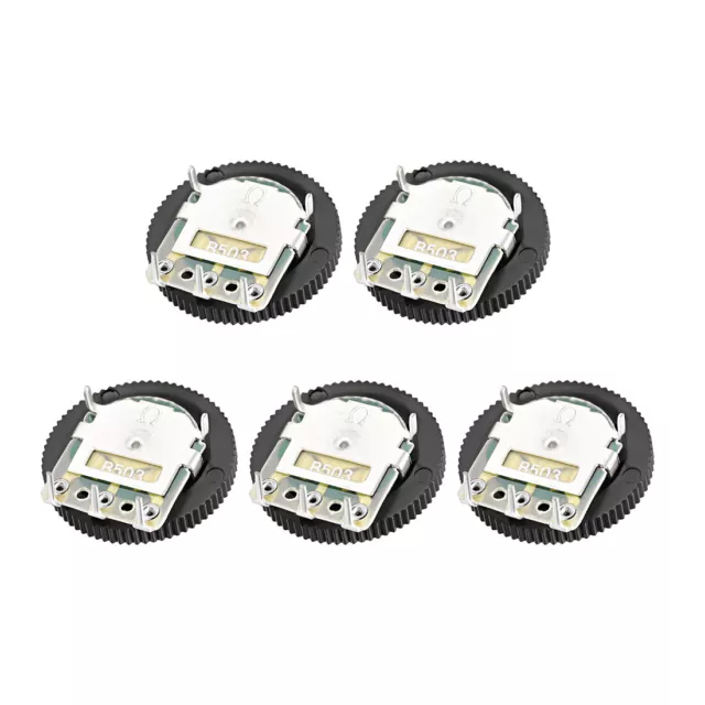 50K Ohm Dial  Wheel Potentiometer for Audio Stereo Volume Switch Control 5Pcs