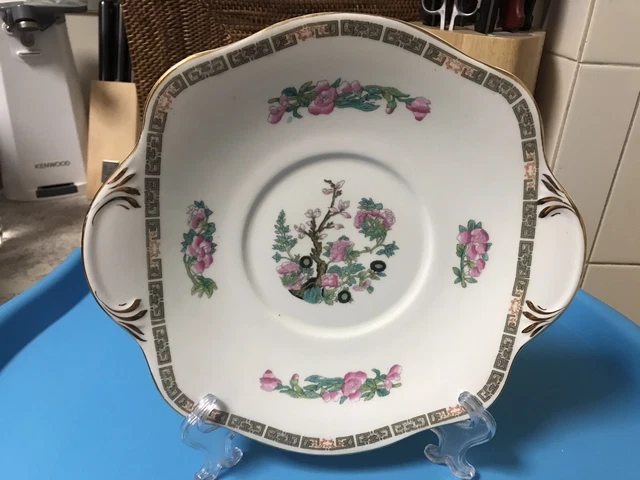 Vintage Spencer Stevenson Bone China Floral Cake Plate Dish Made In England