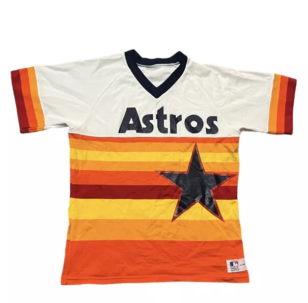 Vintage Houston Astros Jersey YOUTH LARGE Sand Knit MLB Baseball 80's  Stretch