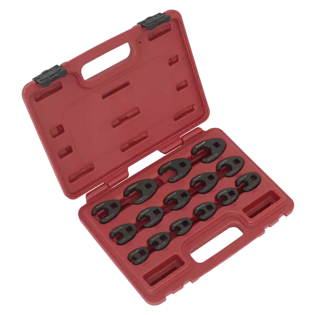 Crow's Clé Pied Ensemble 15pc 1cmSq Lecteur Métrique AK5983 Sealey Neuf