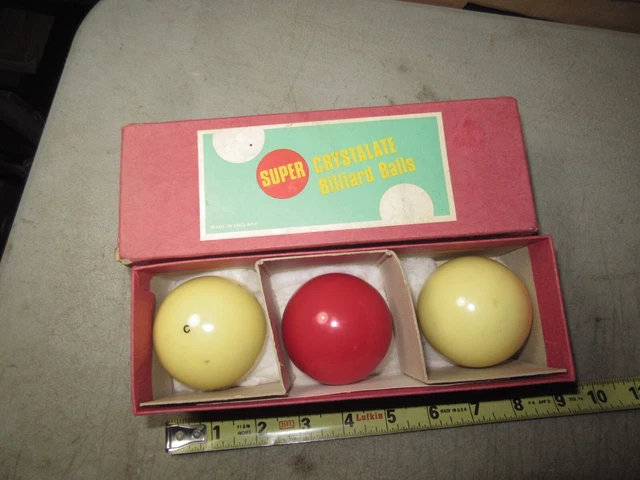 SUPER CRYSTALATE BILLIARD POOL BALLS Made in England $22.00