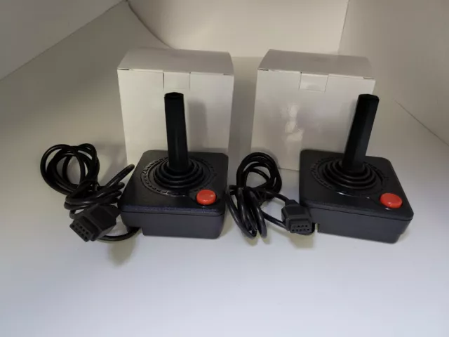 2 Neuf Manette de Jeu Contrôleurs Pour Amiga Rouge Bouton Original Style #11A