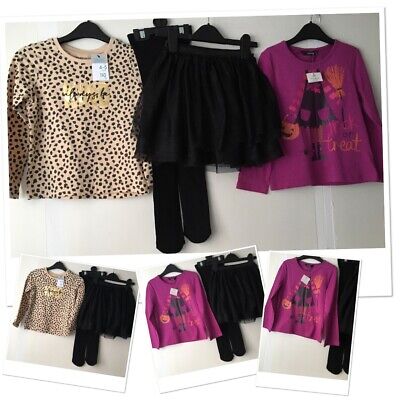 H&M Girls Party TUTU Exc U & New Tags Halloween Top & Party Top Tights 4-5 Years