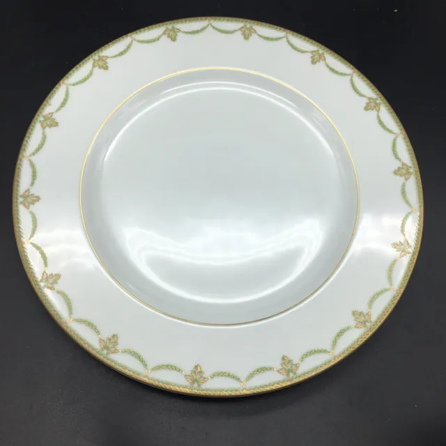 Philippe Deshoulieres Porcelain "Sully Green” One Dinner Plate Limoges France