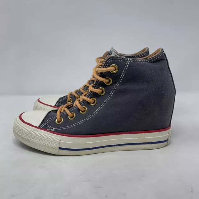 Converse Wmns Size 6 Chuck Taylor All Star Lux Hi High Hidden Heel Wedge Purple