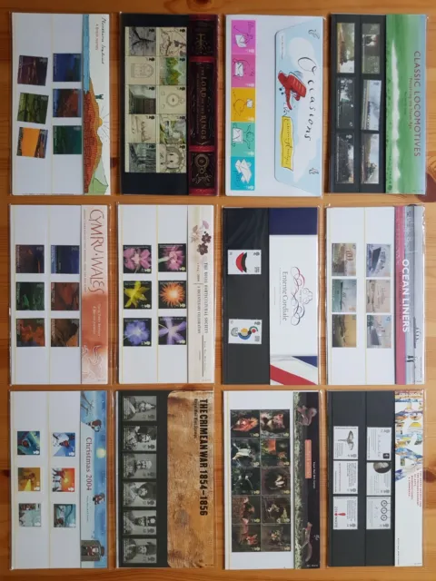 Complete Set Of 12 Royal Mail Presentation Packs  GB Stamps 2004