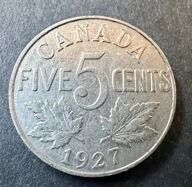 1927 Canada 5 Cent Coin Penny Coin x 1 Ungraded