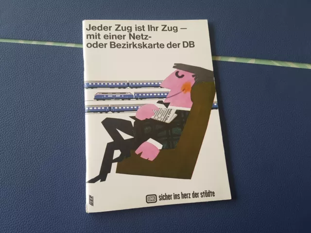 Reklame Prospekt Deutsche Bundesbahn Netzkarten Bezirkskarten 1965