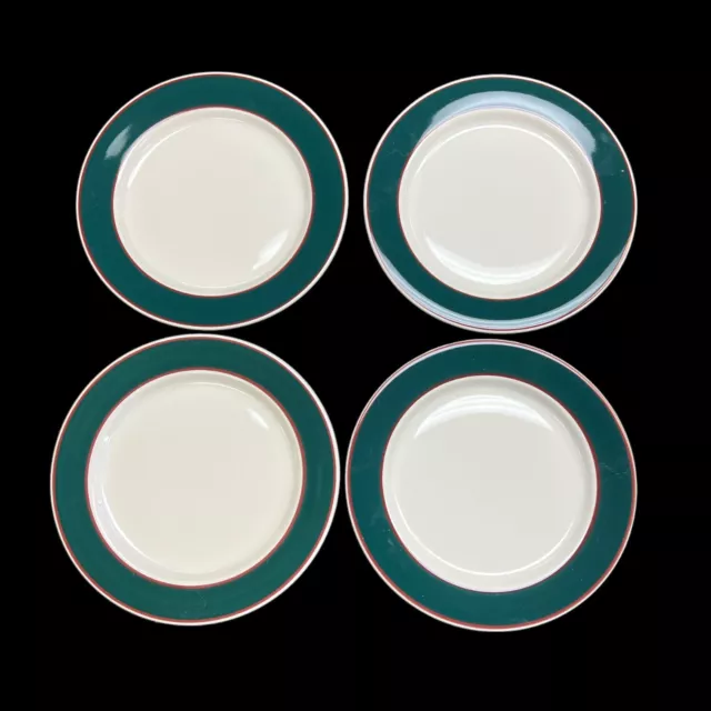 Set Of 4 Dinner Plates | Fusions Evergreen And Raspberry By Nancy Calhoun