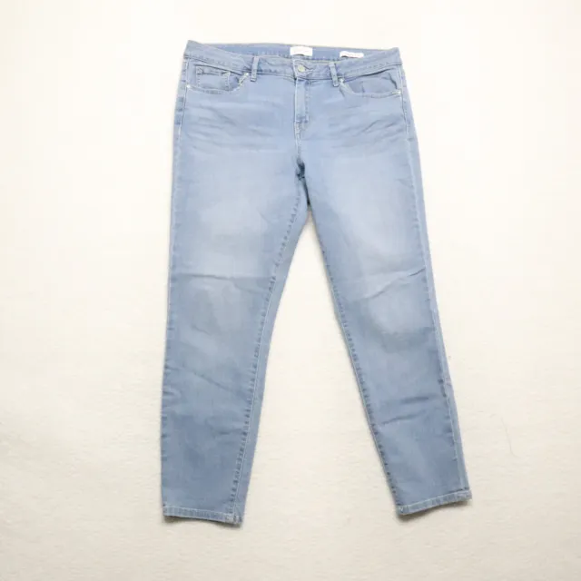 Jessica Simpson Women's Size 14/32 Blue Rolled Crop Skinny Stretch Denim Jeans