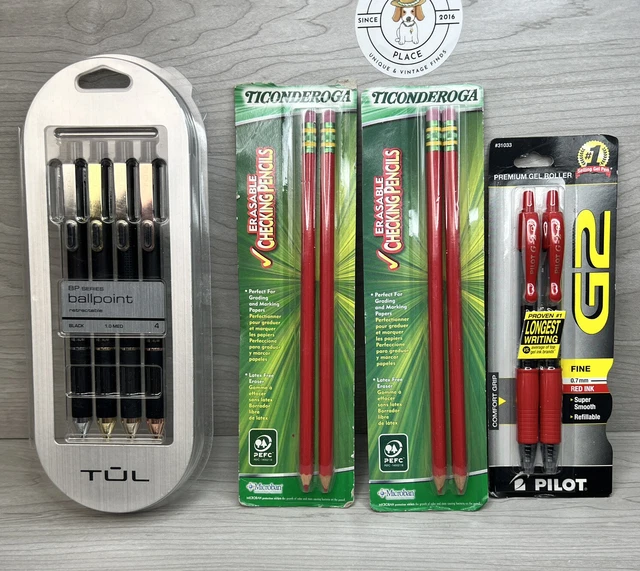 Lot of School Supplies 2 Packs Red Pencils 1 Pack Red Pens 1 Pack TUL Pens