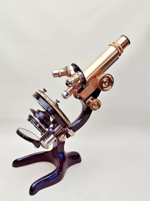 Ernst Leitz Wetzlar Antique Brass Microscope No. 208823 circa 1920