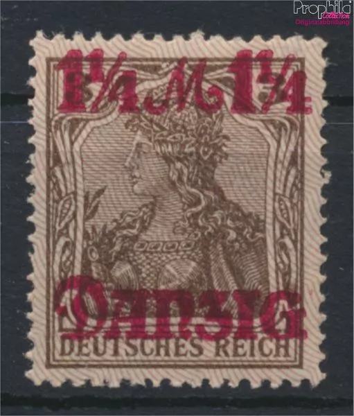 Briefmarken Danzig 1920 Mi 42I Unterdruckspitzen nach oben postfrisch (9910790