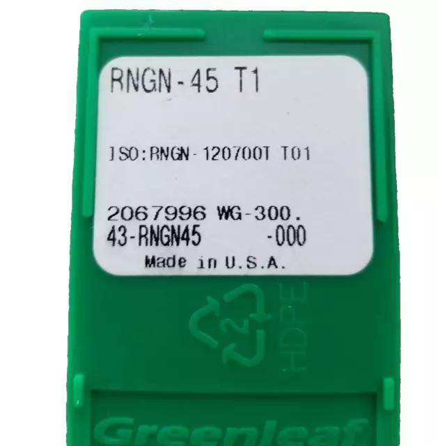 Greenleaf Ceramic Negative Inserts RNGN 45 T1 WG300