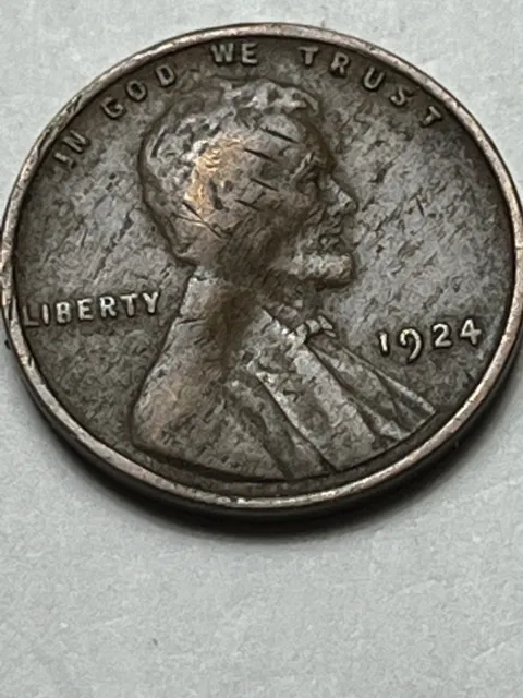 1924 P  1c Wheat Cent Obverse Brockage Error Coin Lot U825
