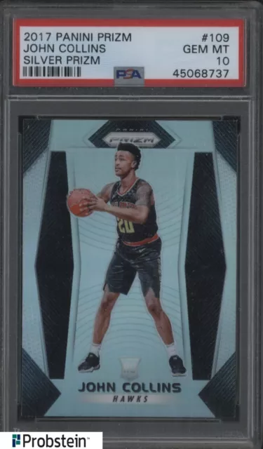 2017-18 Panini Silver Prizm #109 John Collins Atlanta Hawks RC Rookie PSA 10