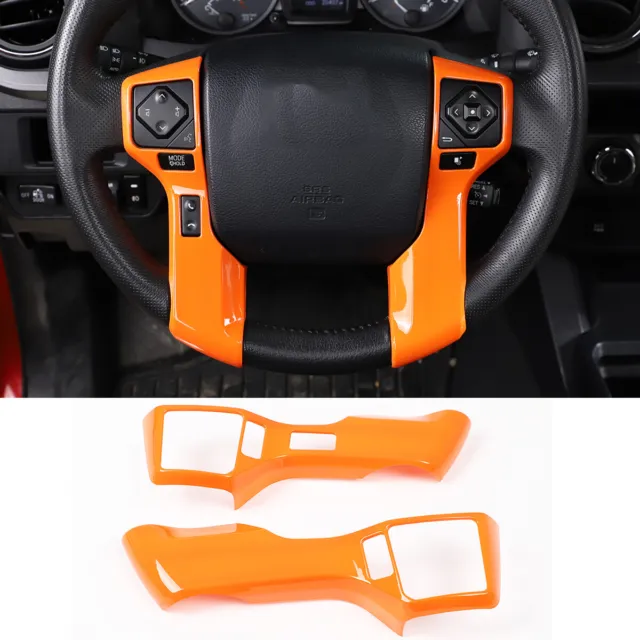 ABS Orange Steering Wheel Button Frame Cover Trim For Toyota Tundra/Tacoma 16-20