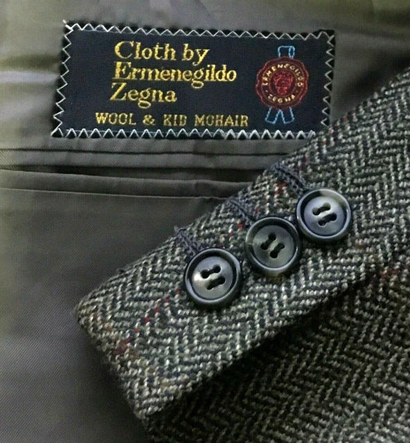Ermenegildo Zegna Men's Double Breasted Wool Mohair Blend Sport Coat Size 43 S