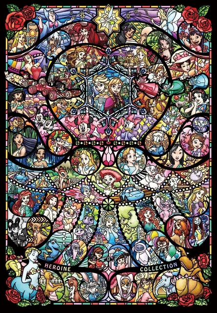 2000 Piece Jigsaw Puzzle Disney&Disney Pixar Heroine Collection Stained G...