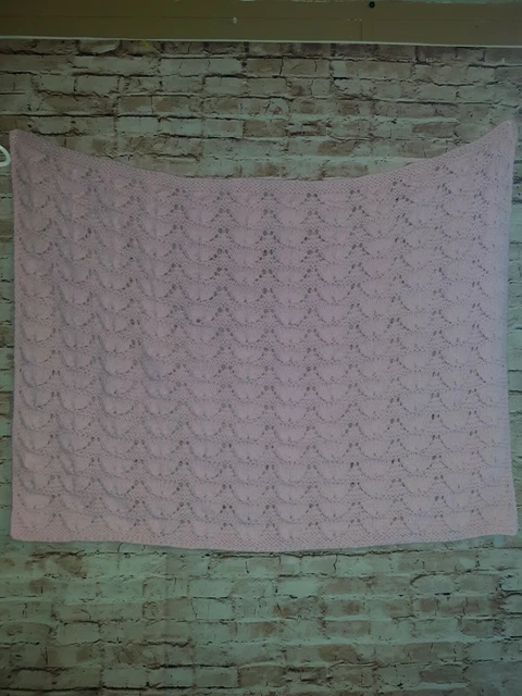 Crochet Afghan Small (36 X 28.5)  Pink LapThrow / Baby Blanket