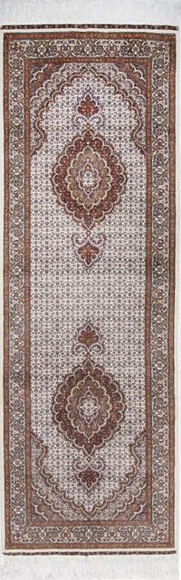 Alfombra Persa Hecha a Mano Tabriz 50 Raj Fina 247 X 80CM Superior Estado Nuevo