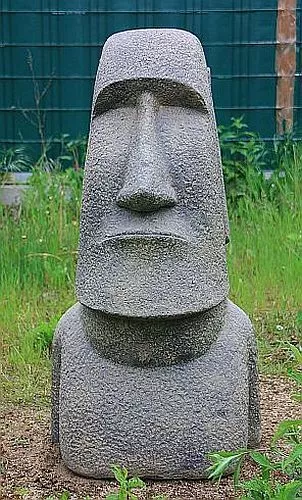 OSTERINSEL KOPF 61 cm HOCH FIGUR STEINGUSS HOHLGUSS FROSTFEST APL-Moai-060af