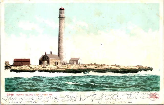 Postcard Circa 1908 Boone Island Lighthouse Coastal Maine D13