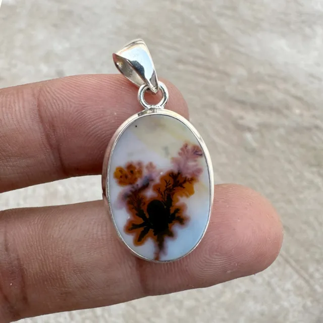Amazing Quality Scenic Dendrite Agate 925 Sterling Silver Handmade Pendant