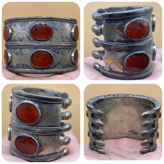 beautiful old islamic gold silver and carnelian warriors promise bracelet rare