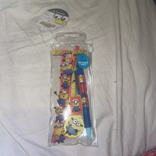 Despicable me MInion Filled Pencil Case Kids 5 Items Stationery - Reusable Bag